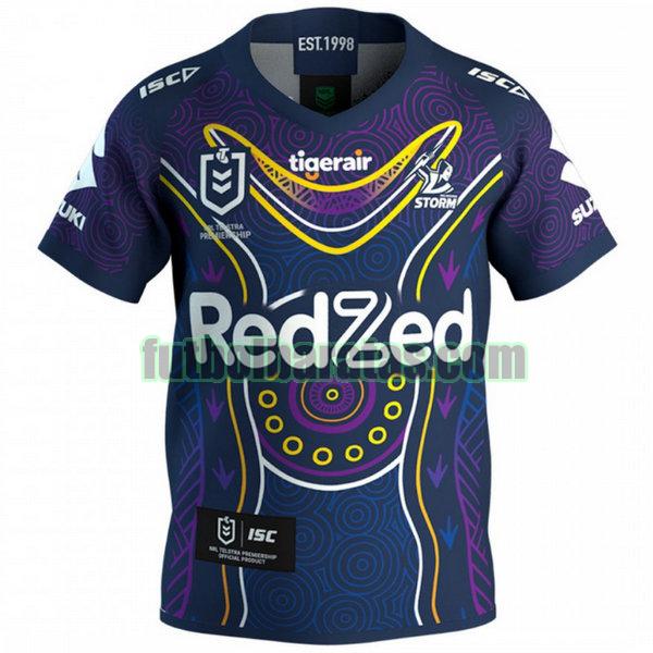 camiseta melbourne storm 2019 azul indigenous