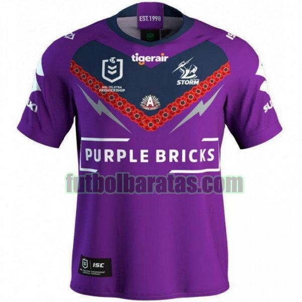camiseta melbourne storm 2019 púrpura commemorative