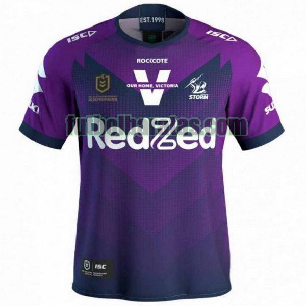camiseta melbourne storm 2020 púrpura premiers