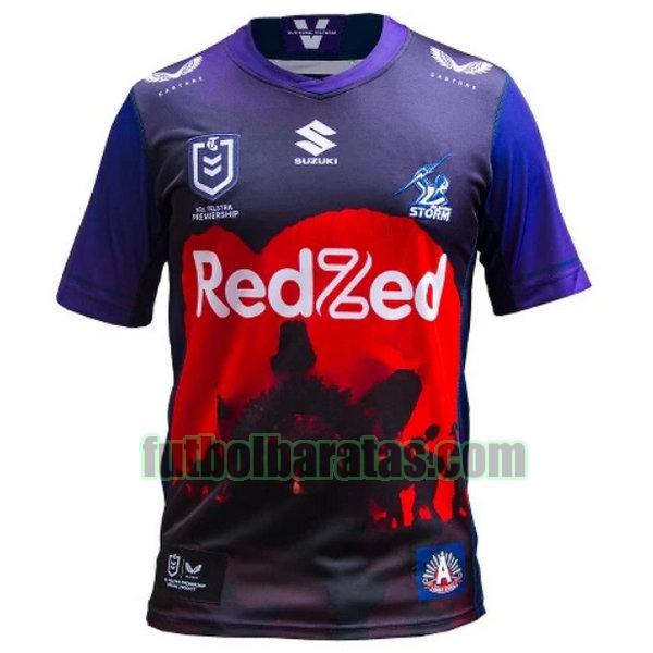 camiseta melbourne storm 2021 púrpura anzac