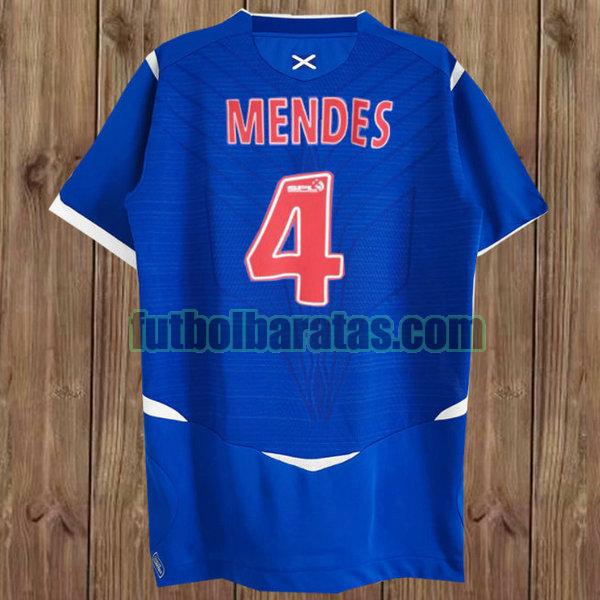 camiseta mendes 4 glasgow rangers 2008-2009 azul primera