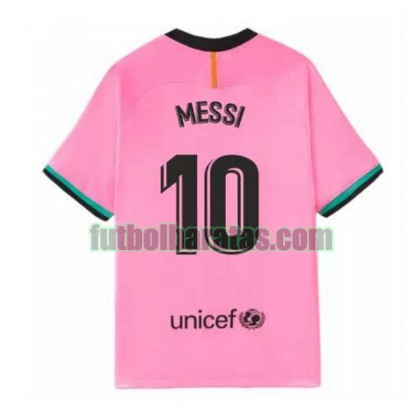 camiseta messi 10 barcelona 2020-2021 rosa tercera