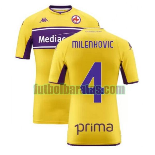 camiseta milenkovic 4 fiorentina 2021 2022 amarillo tercera