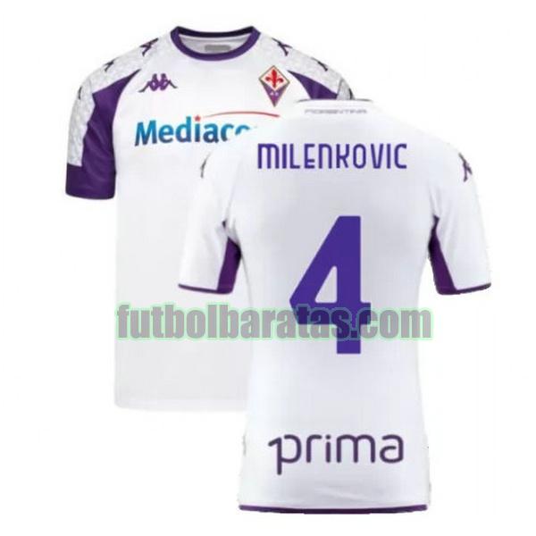 camiseta milenkovic 4 fiorentina 2021 2022 blanco segunda