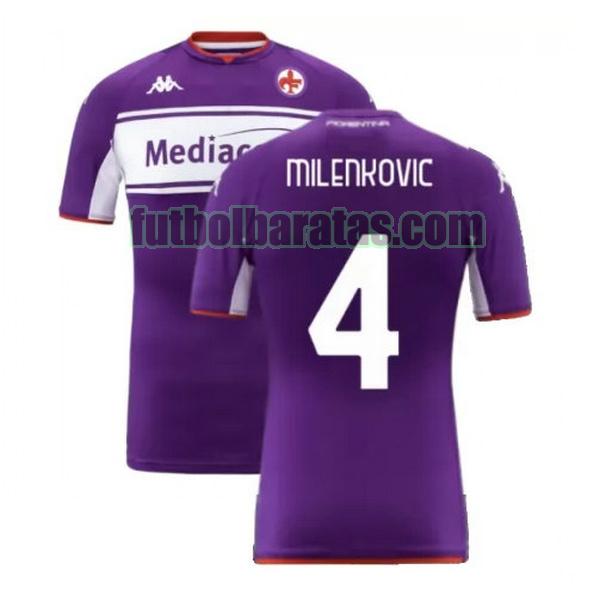 camiseta milenkovic 4 fiorentina 2021 2022 púrpura primera