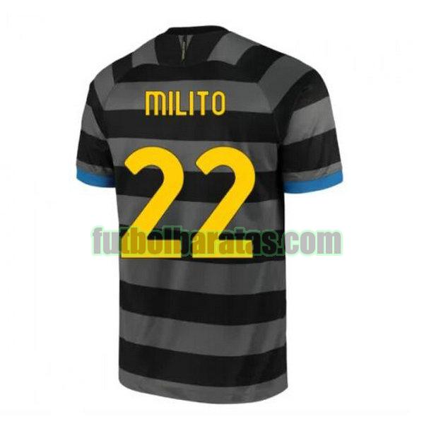 camiseta milito 22 inter milan 2020-2021 gris tercera