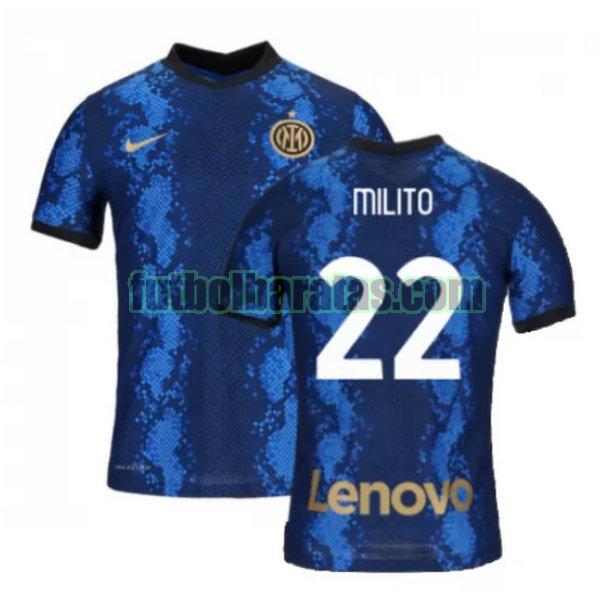 camiseta milito 22 inter milán 2021 2022 azul primera