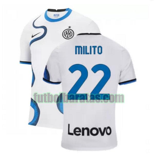 camiseta milito 22 inter milán 2021 2022 blanco segunda