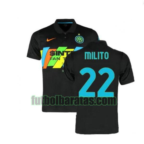 camiseta milito 22 inter milán 2021 2022 negro tercera