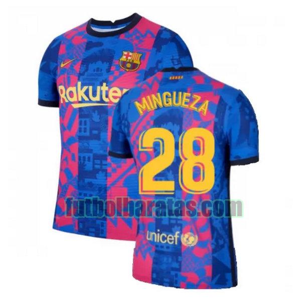 camiseta mingueza 28 barcelona 2021 2022 azul rojo tercera