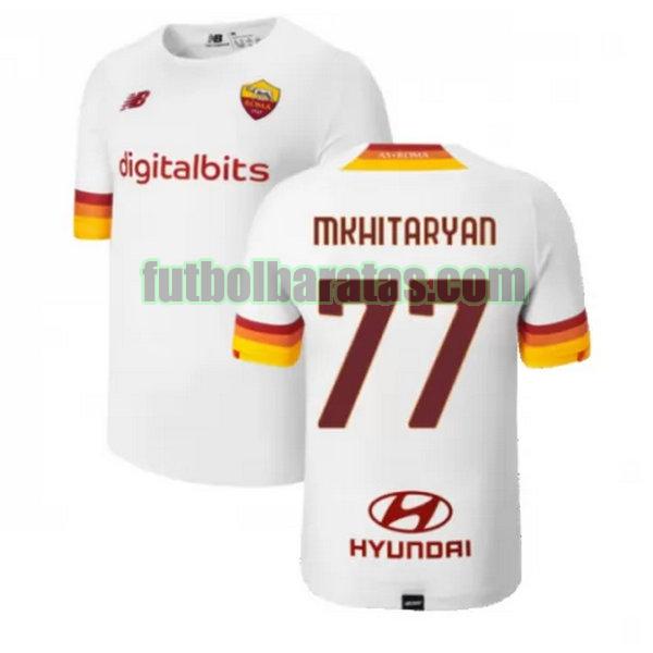 camiseta mkhitaryan 77 roma 2021 2022 blanco segunda
