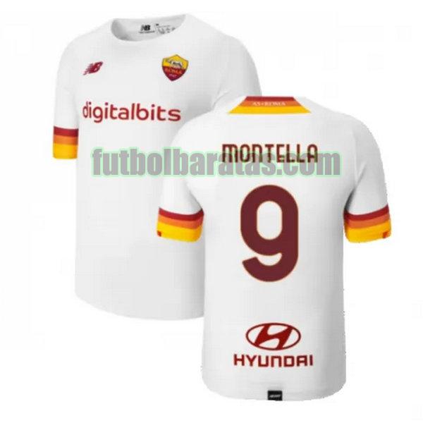 camiseta montella 9 roma 2021 2022 blanco segunda