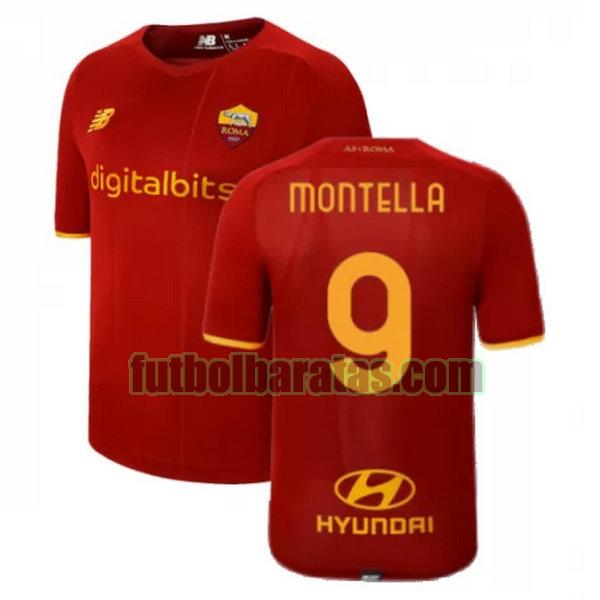 camiseta montella 9 roma 2021 2022 rojo primera