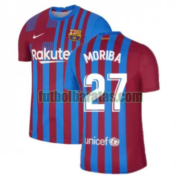 camiseta moriba 27 barcelona 2021 2022 rojo blanco primera