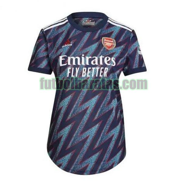 camiseta mujer arsenal 2021 2022 azul tercera