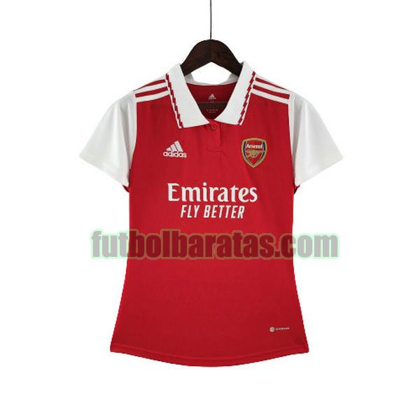 camiseta mujer arsenal 2022 2023 rojo primera