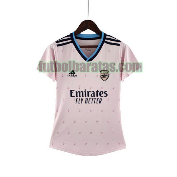 camiseta mujer arsenal 2022 2023 rosa tercera
