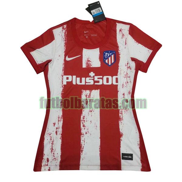 camiseta mujer atletico madrid 2021 2022 rojo blanco primera