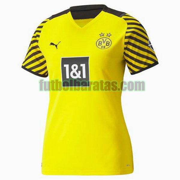 camiseta mujer borussia dortmund 2021 2022 amarillo primera