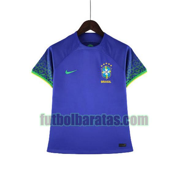 camiseta mujer brasil 2022 2023 azul segunda