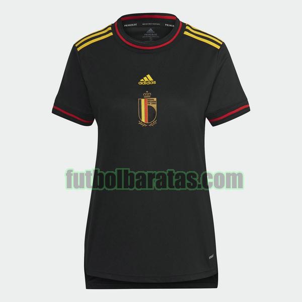 camiseta mujer bélgica euro 2022 negro primera