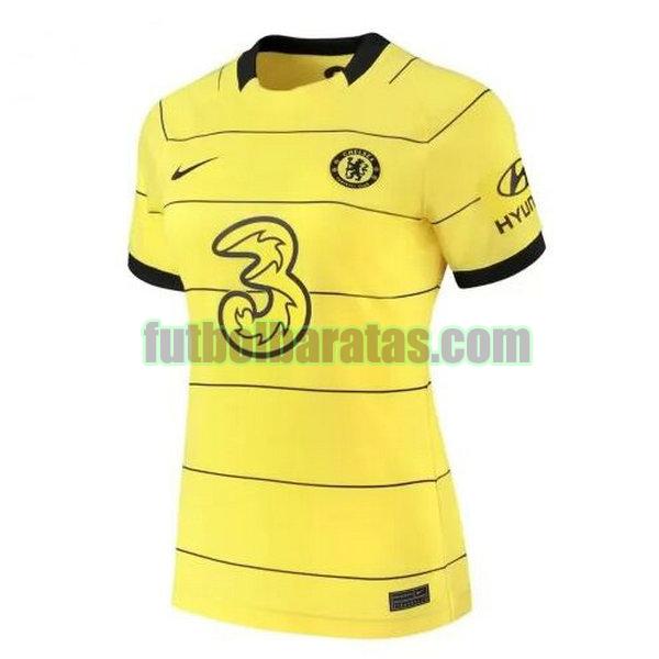 camiseta mujer chelsea 2021 2022 amarillo segunda