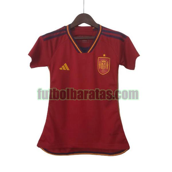 camiseta mujer españa 2022 rojo primera