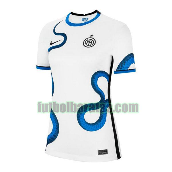 camiseta mujer inter milán 2021 2022 blanco segunda