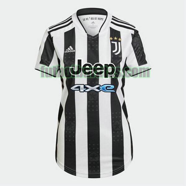 camiseta mujer juventus 2021 2022 negro blanco primera