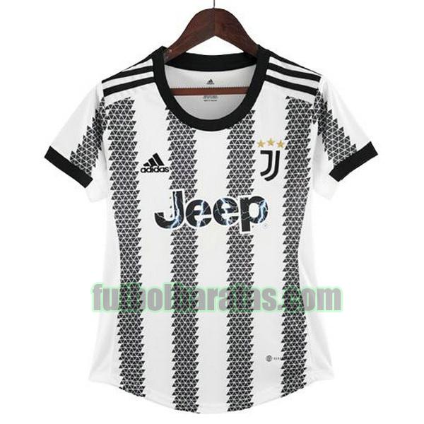 camiseta mujer juventus 2022 2023 blanco negro primera