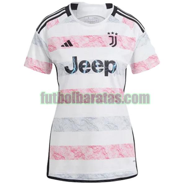 camiseta mujer juventus 2023 2024 blanco rosa segunda