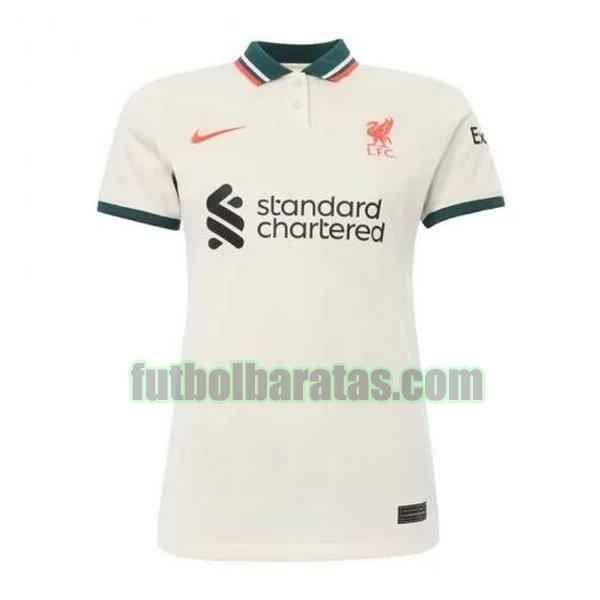 camiseta mujer liverpool 2021 2022 amarillo segunda