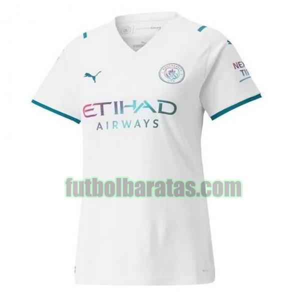 camiseta mujer manchester city 2021 2022 blanco segunda