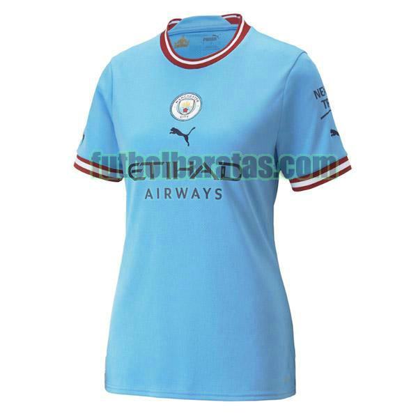 camiseta mujer manchester city 2022 2023 azul primera