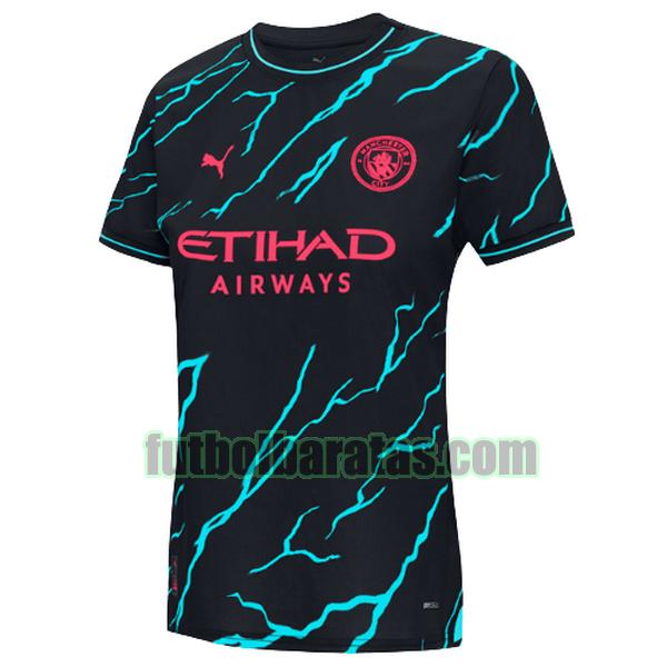 camiseta mujer manchester city 2023 2024 negro tercera