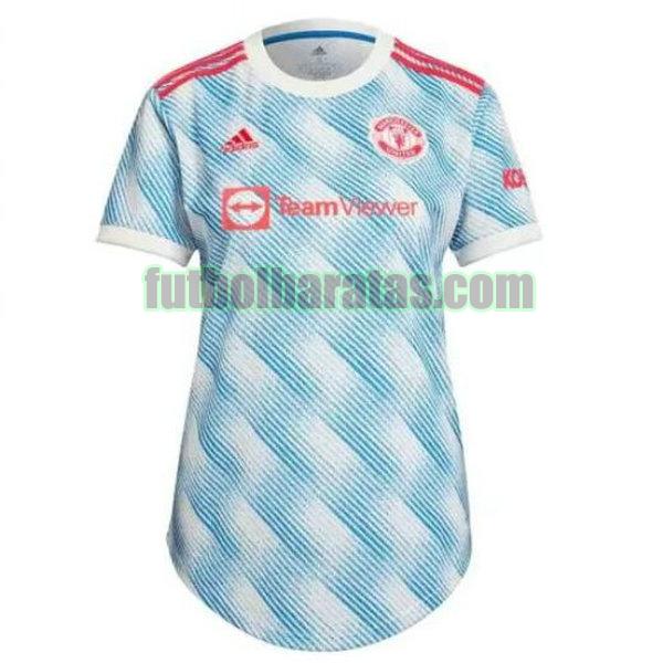 camiseta mujer manchester united 2021 2022 azul segunda