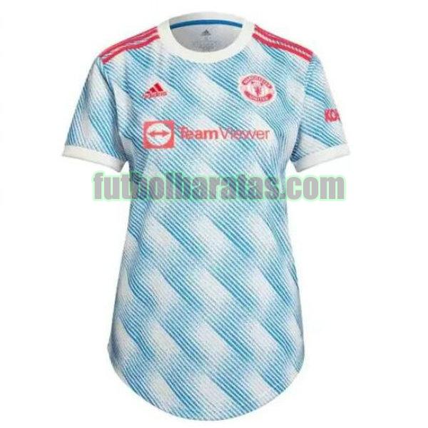 camiseta mujer manchester united 2021 2022 azul segunda