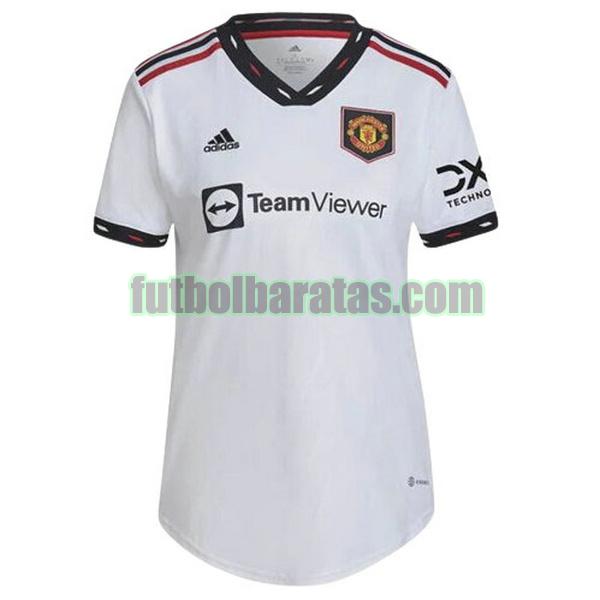 camiseta mujer manchester united 2022 2023 blanco segunda