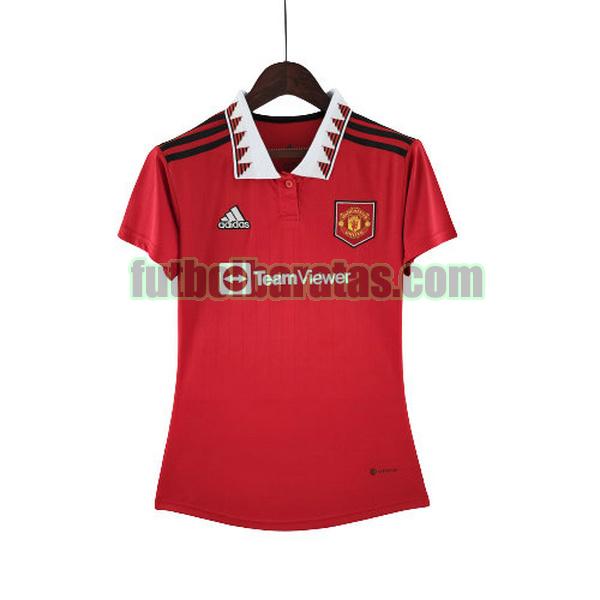 camiseta mujer manchester united 2022 2023 rojo primera