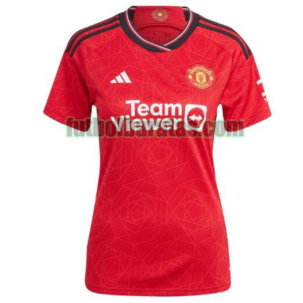 camiseta mujer manchester united 2023 2024 rojo segunda