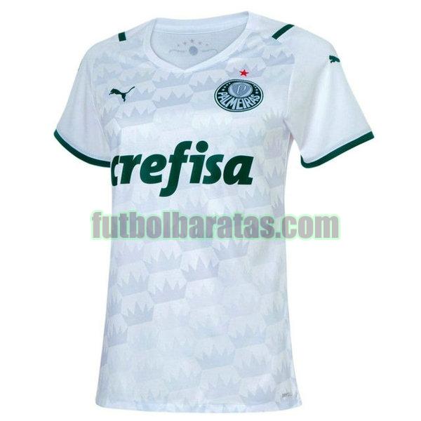 camiseta mujer palmeiras 2021 22 blanco segunda