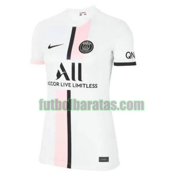 camiseta mujer paris saint germain 2021 2022 blanco segunda