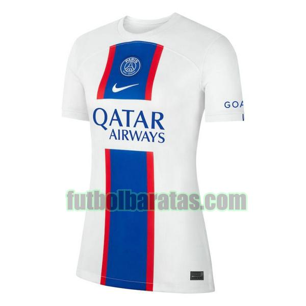 camiseta mujer paris saint germain 2022 2023 blanco tercera