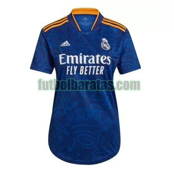 camiseta mujer real madrid 2021 2022 azul segunda