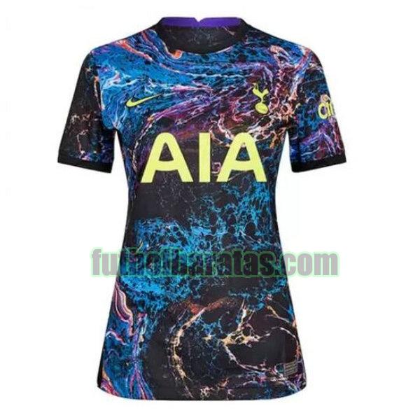 camiseta mujer tottenham 2021 2022 negro azul segunda