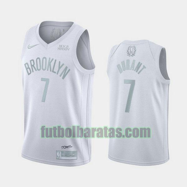 camiseta mvp 2019 kevin durant 7 brooklyn nets blanco hombro