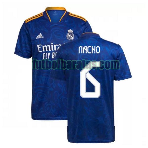 camiseta nacho 6 real madrid 2021 2022 azul segunda