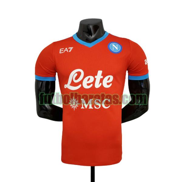 camiseta napoli 2021 2022 rojo tercera player