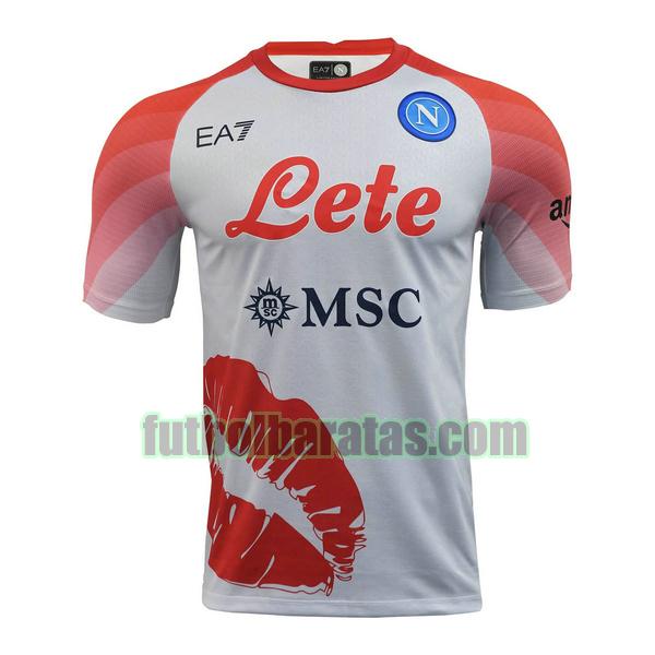 camiseta napoli 2023 blanco rojo valentine