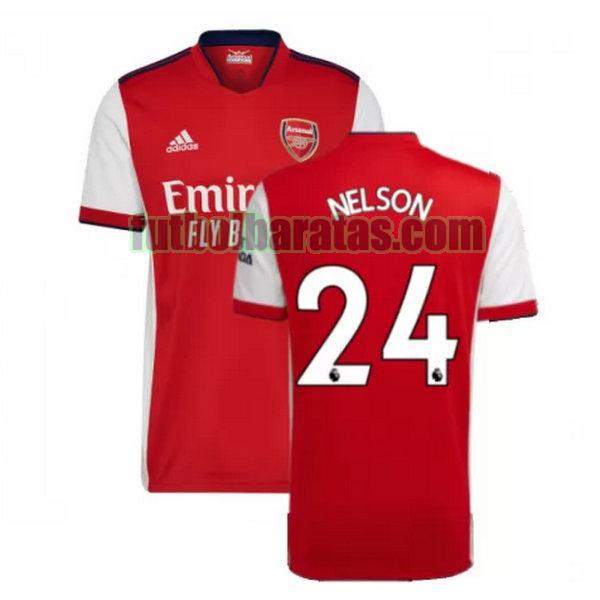 camiseta nelson 24 arsenal 2021 2022 rojo primera